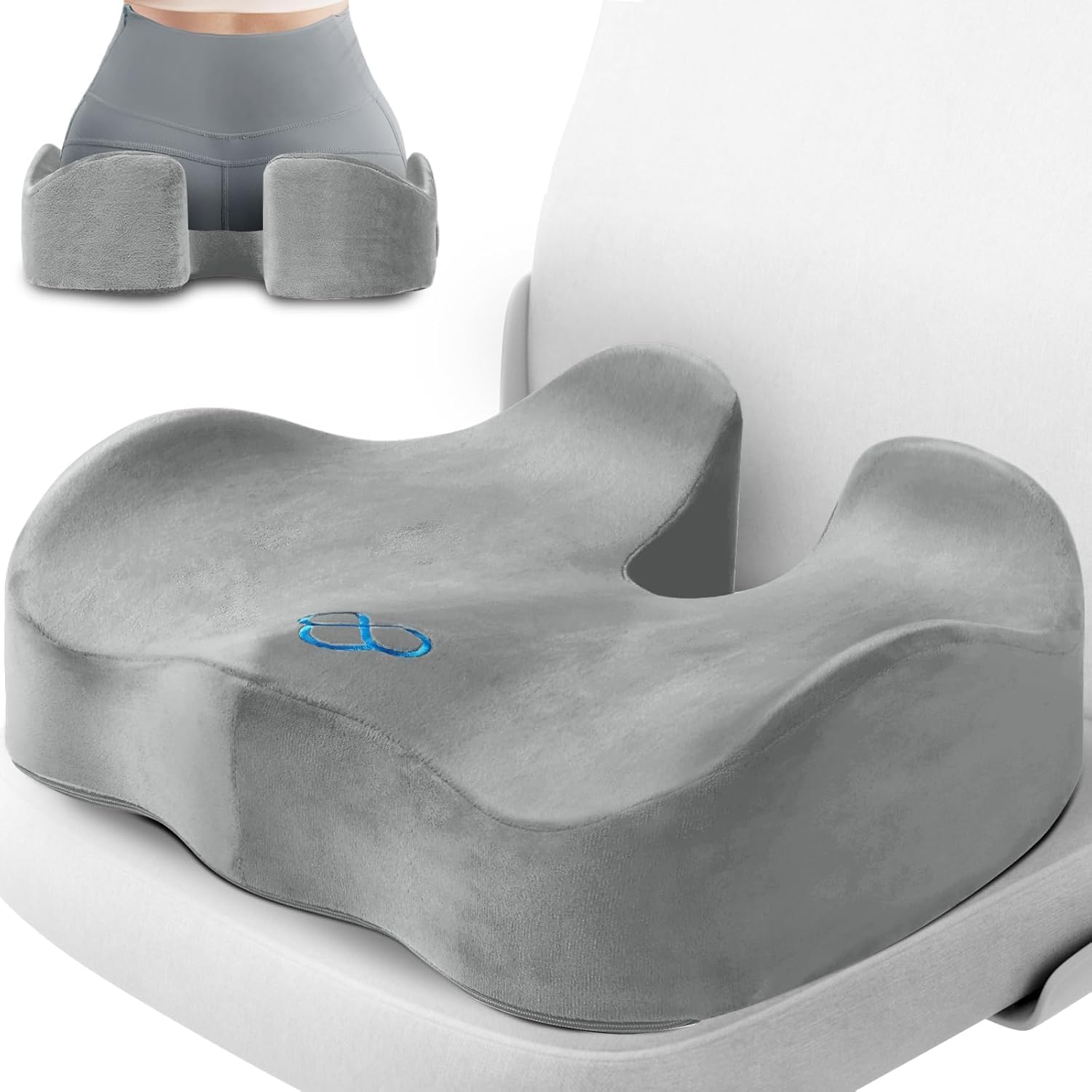 CushyOasis Seat Cushion, Chair Cushions, Office Chair Cushions, Anti-Slip Bottom & Removable Cover Tailbone Cushion, Memory Foam Seat Cushi…