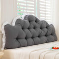 Reading & Bed Rest Pillow for Headboard – Wedge Backrest Positioning Support Cushion with Ties, Soft Washed Cotton Cover, Fluffy High…