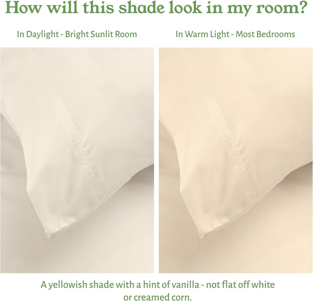CaliforniaDesignDen California Design Den XL Twin Sheets Set - Soft 100% Organic Cotton Sheets with Deep Pockets, Crisp Percale, Breathable…