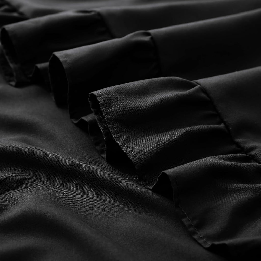 KKJIAF Ruffle Pillow Cases 26x26 Inches, Black Square Ruffled Pillow Covers Set of 2, Microfiber Wrinkle Resistant Pillow Shams with…