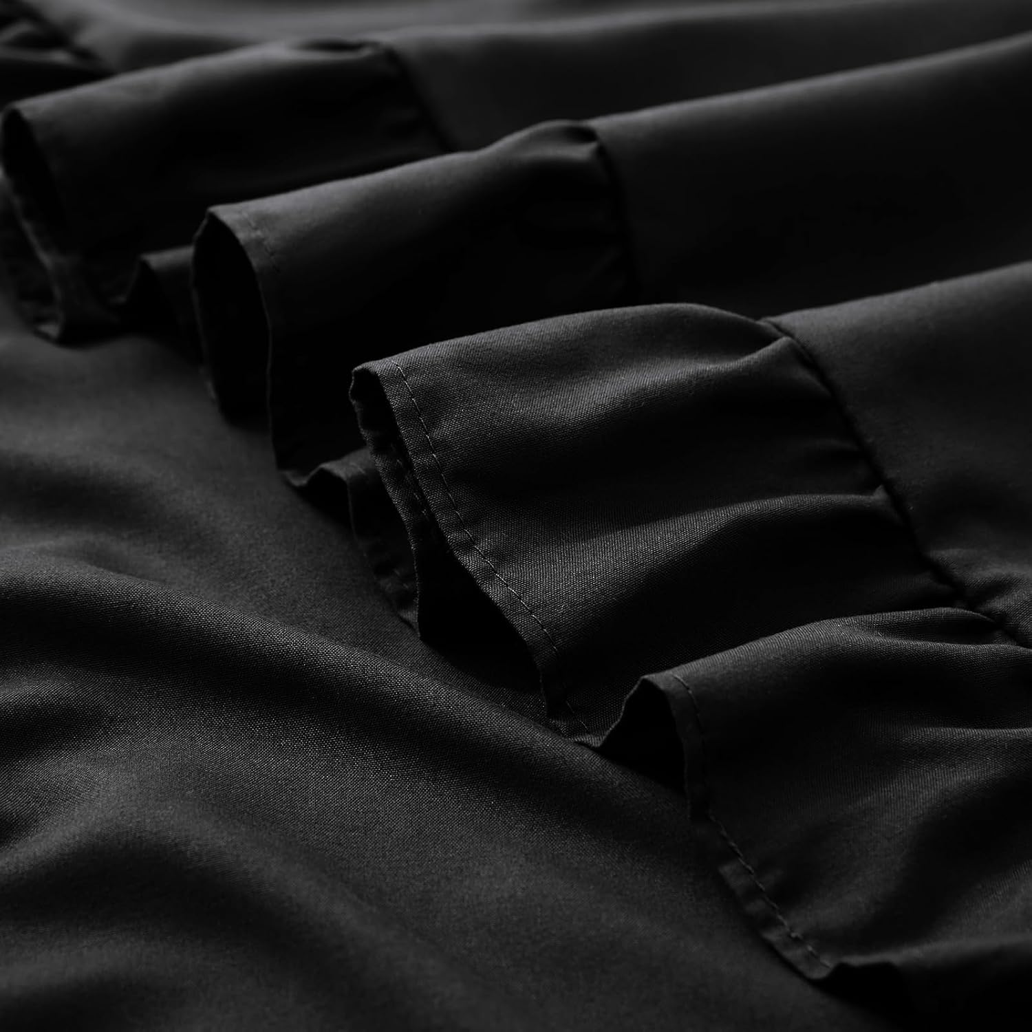 KKJIAF Ruffle Pillow Cases 26x26 Inches, Black Square Ruffled Pillow Covers Set of 2, Microfiber Wrinkle Resistant Pillow Shams with…