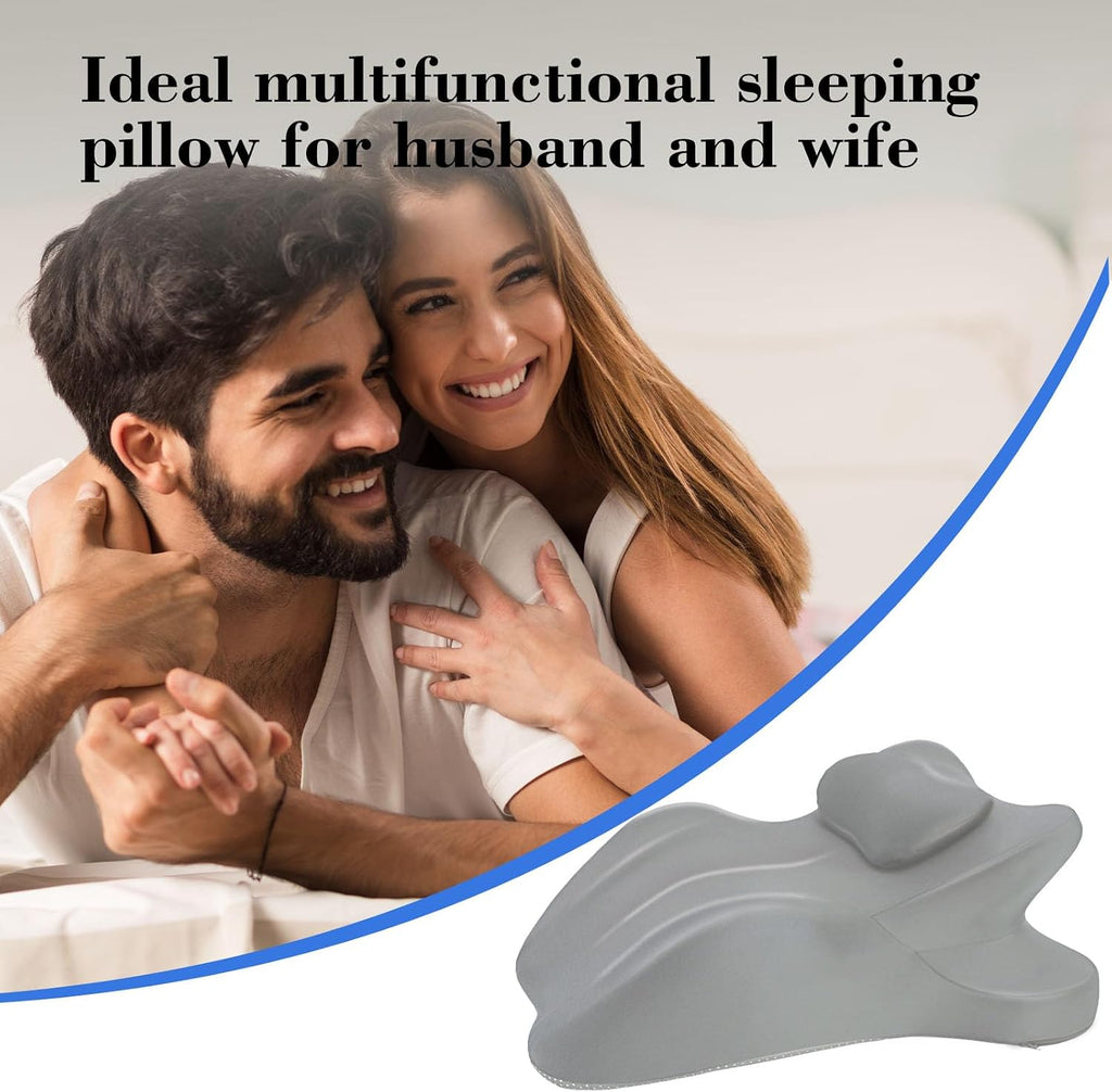 Oversized 27-Degree Couples Pillow - 5-in-1 Memory Foam Wedge for Neck Alignment, Zoned Support for Arm & Shoulder, Phone Reading, Leg…