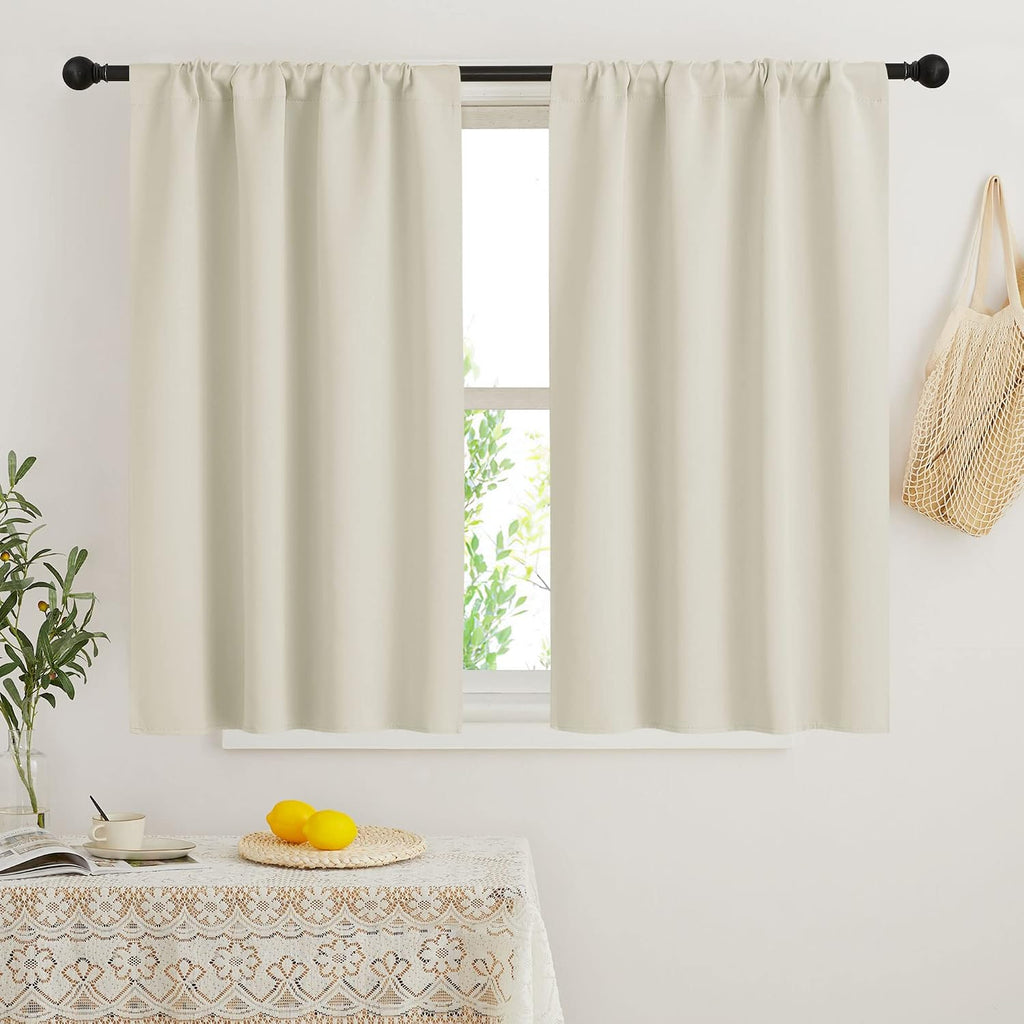 Rybhome RYB HOME Short Curtains for Bedroom, Room Darkening Insulated Summer Heat Light UV Blocking Energy Saving Drapes for Nursery, Width…
