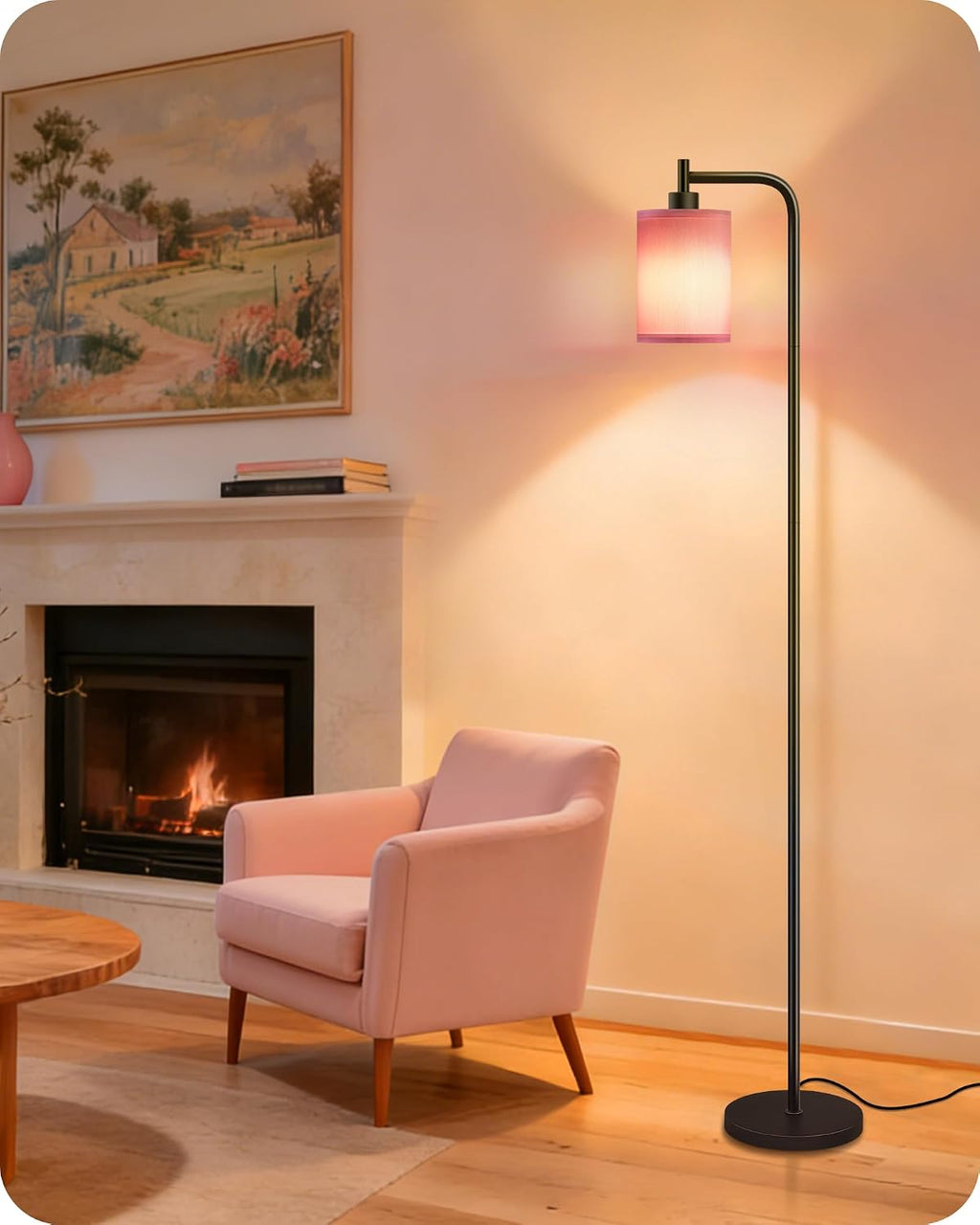 Dimmable Floor Lamp for Living Room with Remote and Foot Switch, Modern Standing, Corner Lamp,10W Bulb 3 Color Temperatures, for Bedroom…