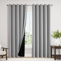 ChrisDowa 100% Blackout Curtains 84 inch Long for Bedroom with Black Liner, Extra Wide 2 Thick Layers Total Blackout Thermal Insulated Grom…