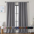 Simplebrand Ava Light Grey Blackout Curtains for Bedroom 90 Inches Long 2 Panels Set, Solid Privacy Energy Saving Living Room Window Treatm…