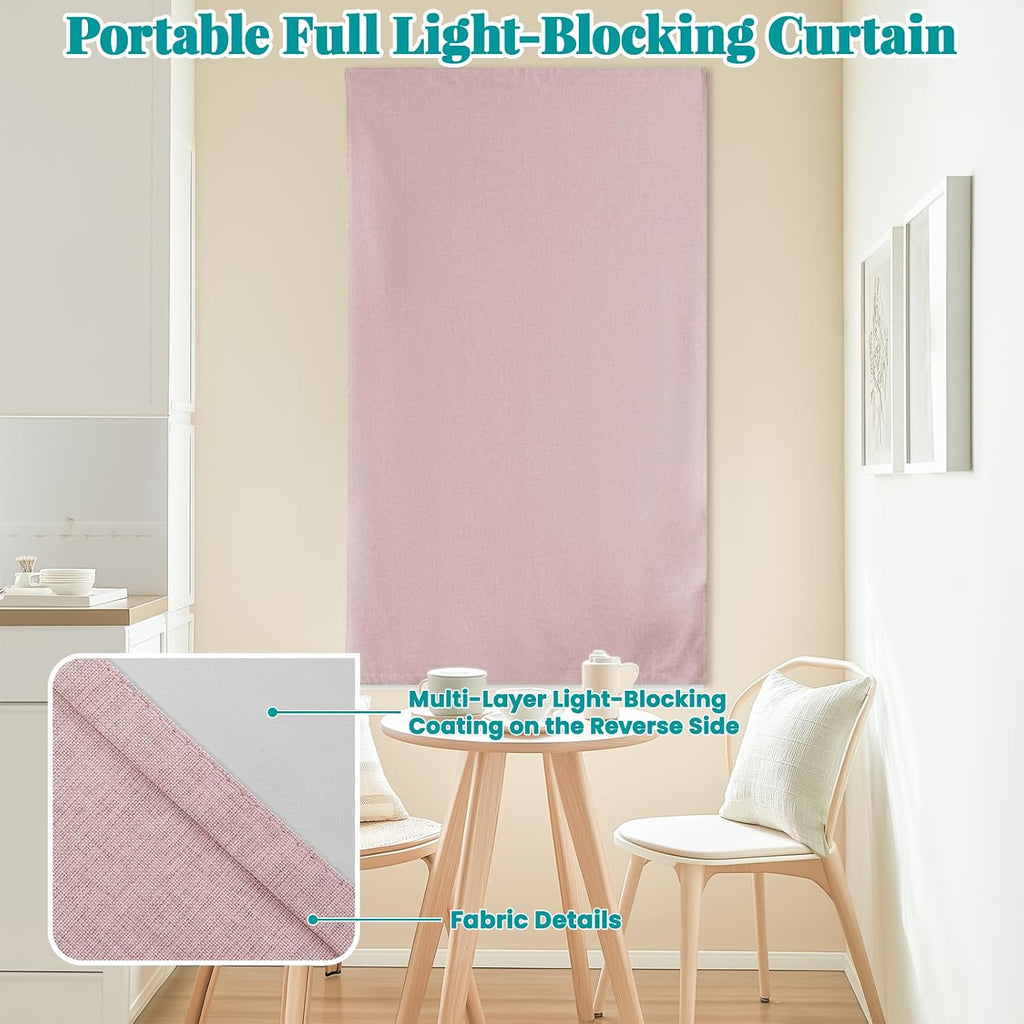 100% Blackout Magic Tape Stick On Curtains Window Shades Pull Down Blackout Window Cover No Drillng Self Adhesive Curtains No Rod Small…