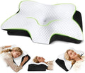 Roowana Cervical Neck Pillow for Neck Pain, Memory Foam Orthopedic Pillow with Contoured Design, Neck Support Pillows for Side, Back and St…