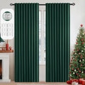 Miulee Christmas Hunter Green Back Tab Blackout Curtains 90 Inches Long 2 Panels Set for Living Room Bedroom, Rod Pocket/Pinch Pleat Therma…