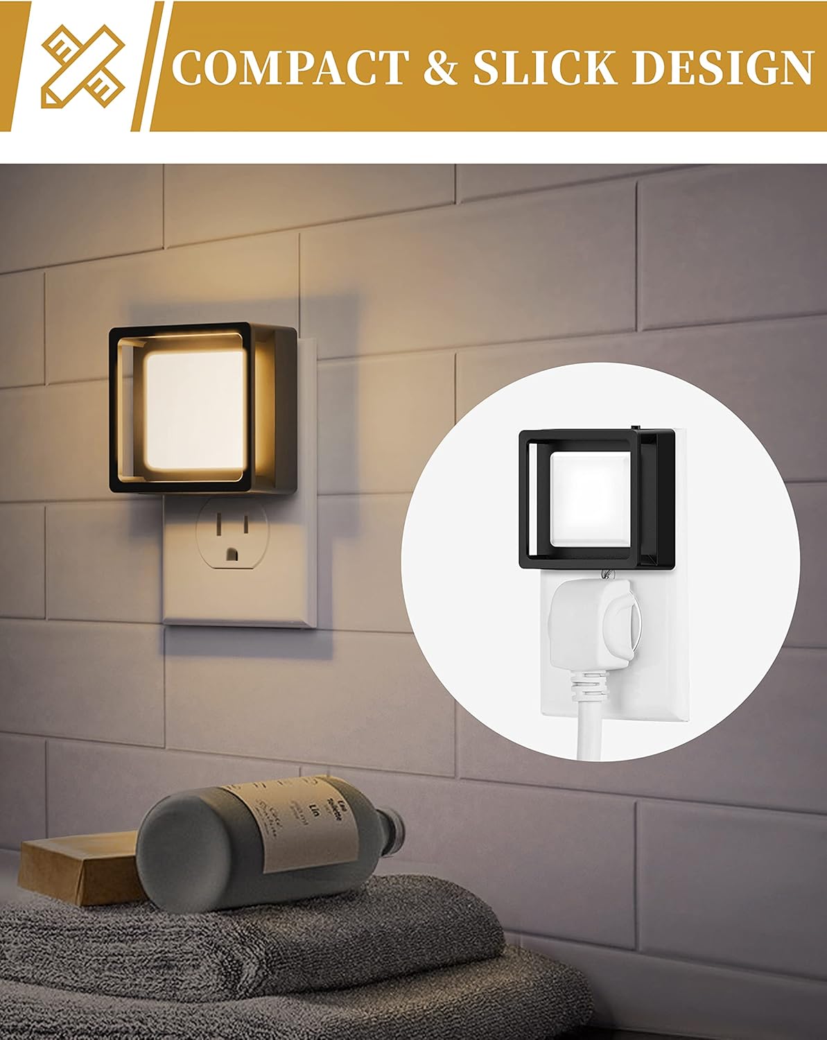 LED Night Light, DORESshop Night Lights Plug Into Wall [4 Pack] with Dusk-to-Dawn Sensor, Dimmable Nightlights, Adjustable Brightness for…