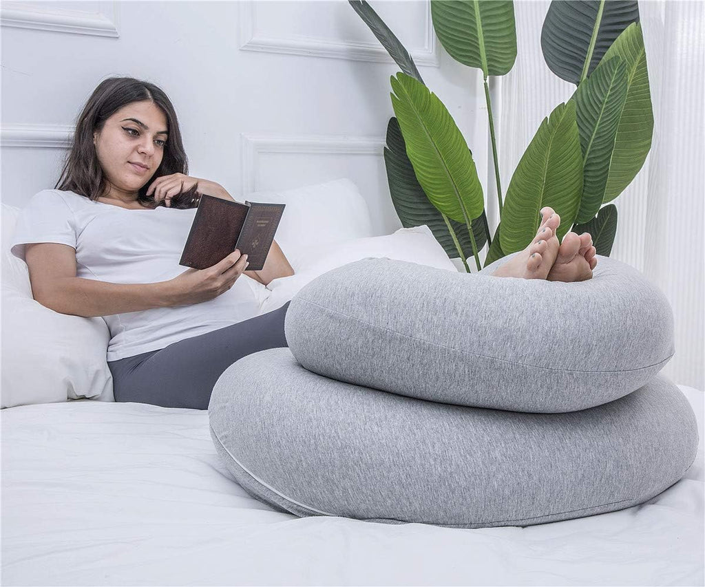 1 MIDDLE ONE Pregnancy Pillow, C Shaped Full Body Pillow for Maternity Support, Pregnant Women Sleeping Pillow with Jersey Cover (Light…