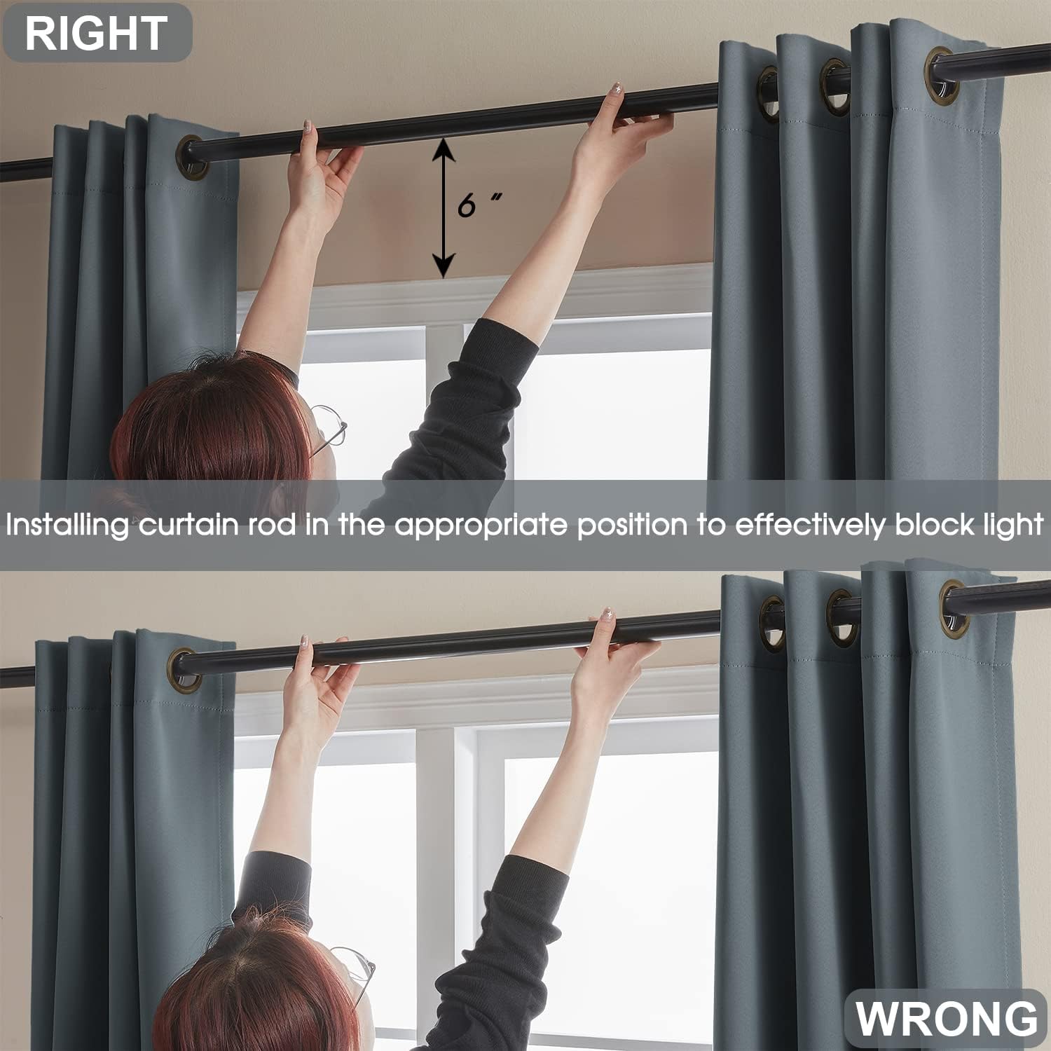 Rutterllow 100% Blackout Curtains, 96 inches 2 Panel Sets, Heat and Full Light Blocking Drapes with Grommets for Bedroom, Thermal Insulate…