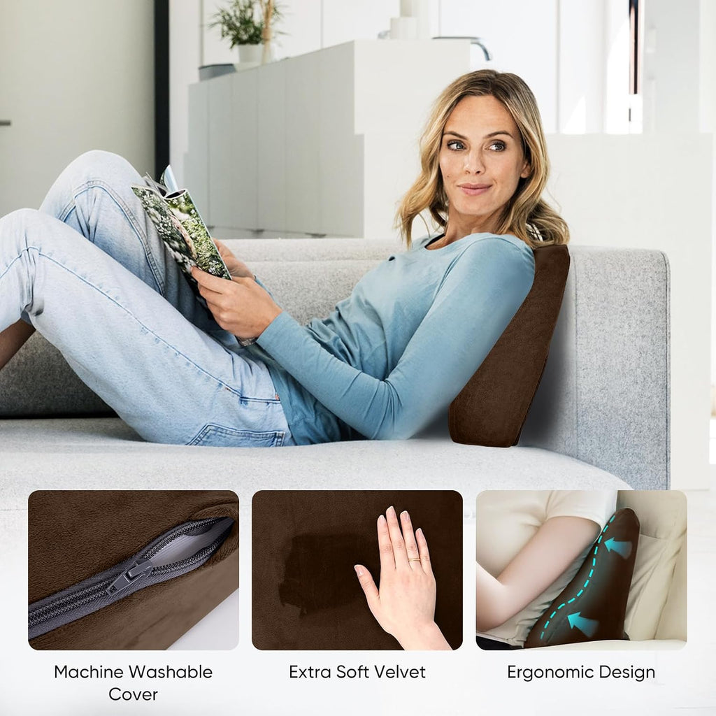 Ahuawa Lumbar Support Pillow for Recliner Chair and Couch, Memory Foam Back Cushion Ergonomic Large Back Support Pillow for Lower Back, wi…