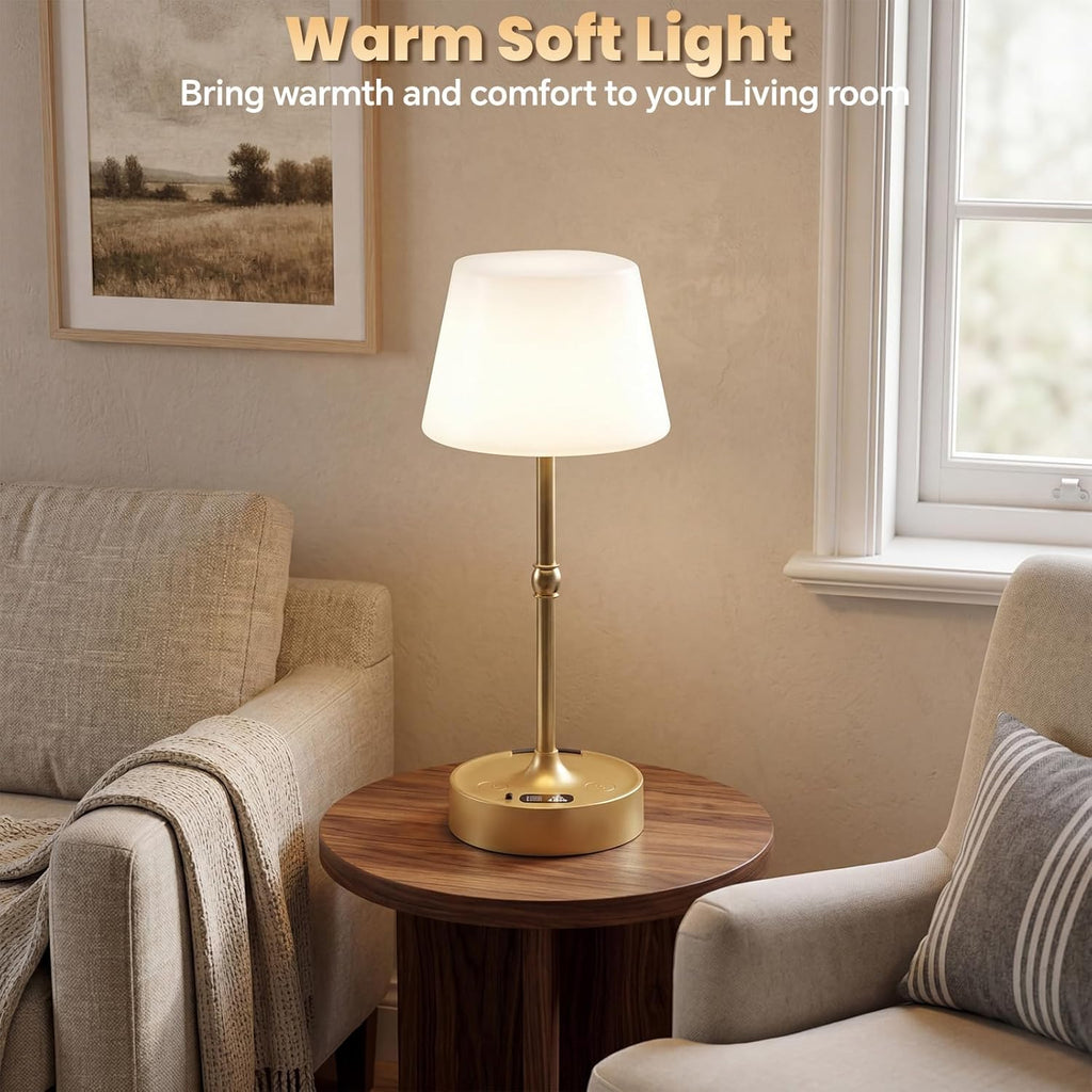 Rechargeable Cordless Table Lamp - Built-in Rechargeable Battery Operated Lamp, Touch Control Stepless Dimming, for Bedside Night Lamp…