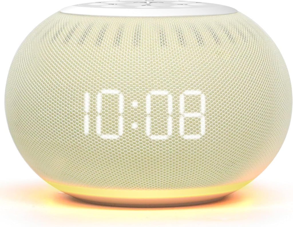 Reacher Auto-Dimmable Alarm Clock White Noise Machine with Night Light, 20 Soothing Sounds, Sleep Timer, Fabric LED Display, Precise…