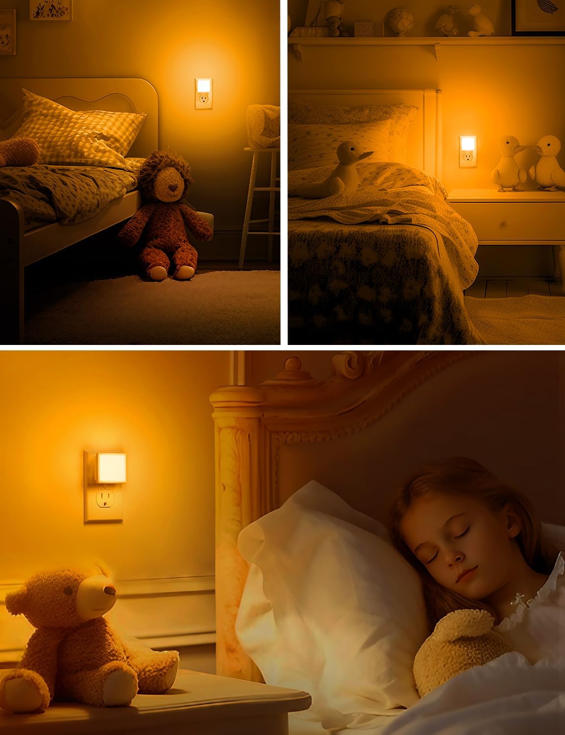 L LOHAS LED Night Lights Plug into Wall,[6-Pack] Plug in Night Light, Dusk to Dawn Sensor, 1800K Amber Light,0.3W Bright Nightlight…