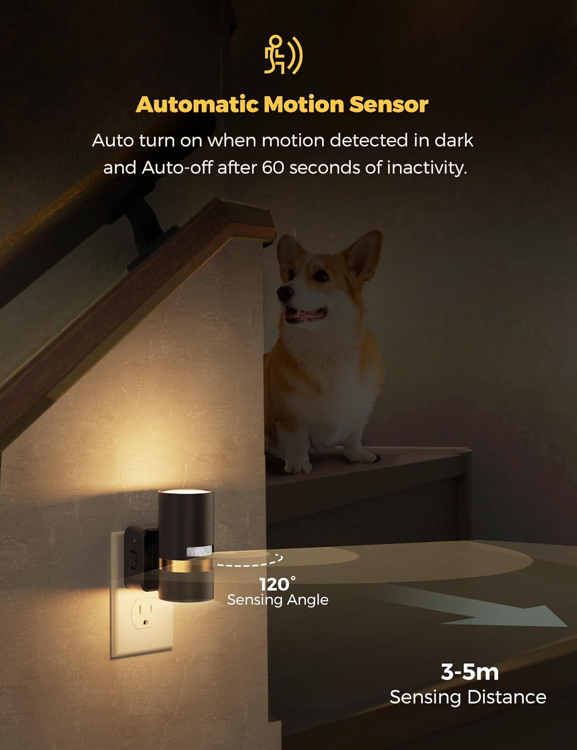 L LOHAS LED Motion Sensor Night Light Plug in, Night Lights Plug into Wall with Adjustable Brightness, 3000K Warm White, 1W Energy-Saving…