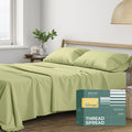 THREAD SPREAD 100% Organic Cotton Sheets King Size - 4 PC Organic Cotton King Percale Weave Sheet Set, Soft, Cooling, Crisp & Breathable…