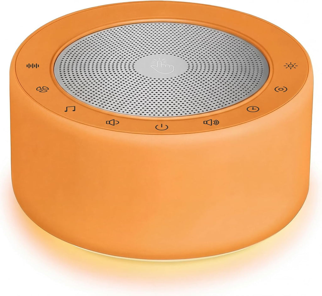 Kipcush White Noise Machine - Soft Non-Glare Nursery Lamp, 30 Soothing Sounds, 8 Color Lights, Max 8-Hour Timer for Baby & Adults…
