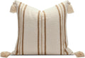 Aibuhome Beige Boho Decorative Throw Pillow Cover 20x20 Square Woven Textured Farmhouse Pillows Cushion Cases for Couch Bed Sofa Living Roo…