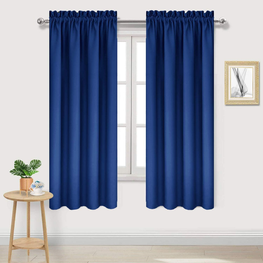Dwcn Blackout Curtains Room Darkening Thermal Insulated Bedroom Curtains Window Curtain Panels, 42 x 63 inches Long, Set of 2 Classic Blue…