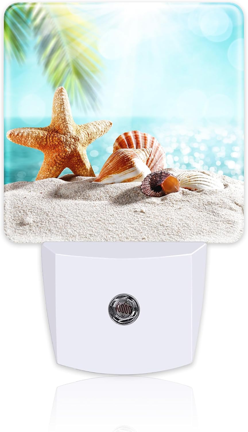 Starfish Seashells on Sand Night Light Plug into Wall, Summer Tropical Beach Ocean Dusk to Dawn Night Light Plug in,0.5w Energy Saving…
