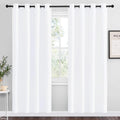 Nicetown White Room Darkening Draperies and Curtains - Home Fashion Energy Saving Grommet Top Room Darkening Drape Panels for Bedroom (Set…