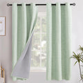 YoungsTex Sage Green Linen Blackout Curtains 63 Inch Length 2 Panels for Bedroom, Room Darkening Window Drapes with Grommet for Living Room…