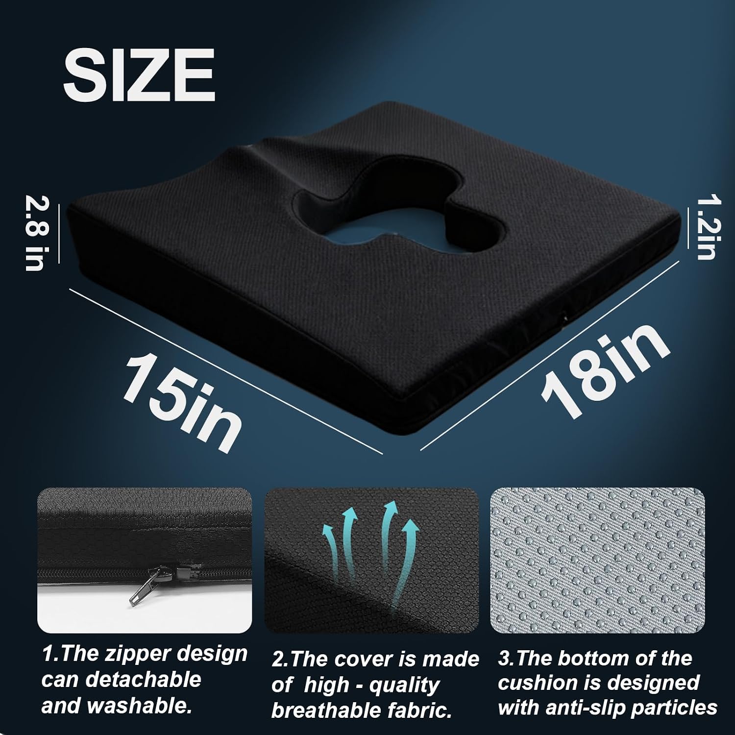 Rivquvi Gel Wheelchair Seat Cushion, Bed Sore Cushions for Butt, hemorrhoid pillow for Chair, Pressure Sore cushion, Memory Foam Butt Pi…