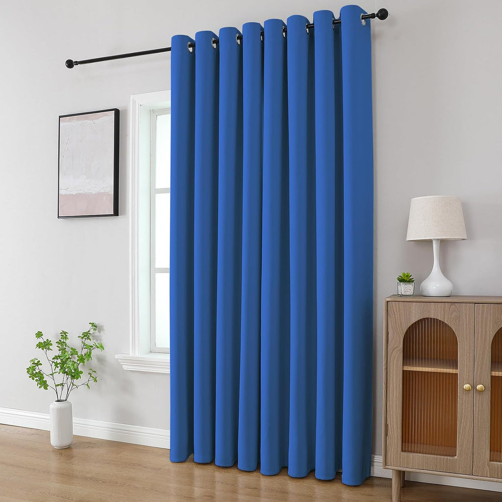 CUCRAF Custom Dark Blue Blackout Curtains 1 Panel Set, Thermal Insulated Grommet Room Darkening Curtain for Living Room Bedroom, Light…