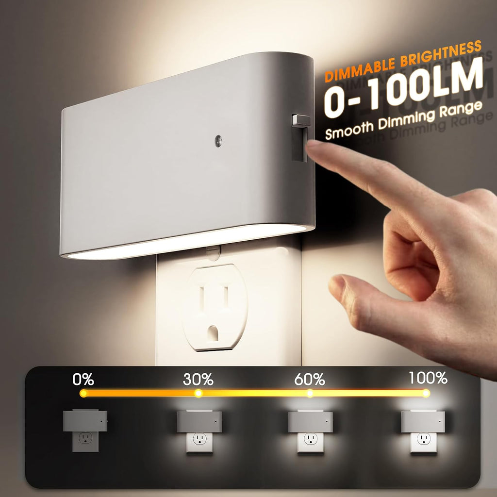 Briignite Night Lights Plug into Wall, 2 Pack, LED Night Light with Dusk to Dawn Light Sensor, Dimmable NightLight Plug in, 5000K…
