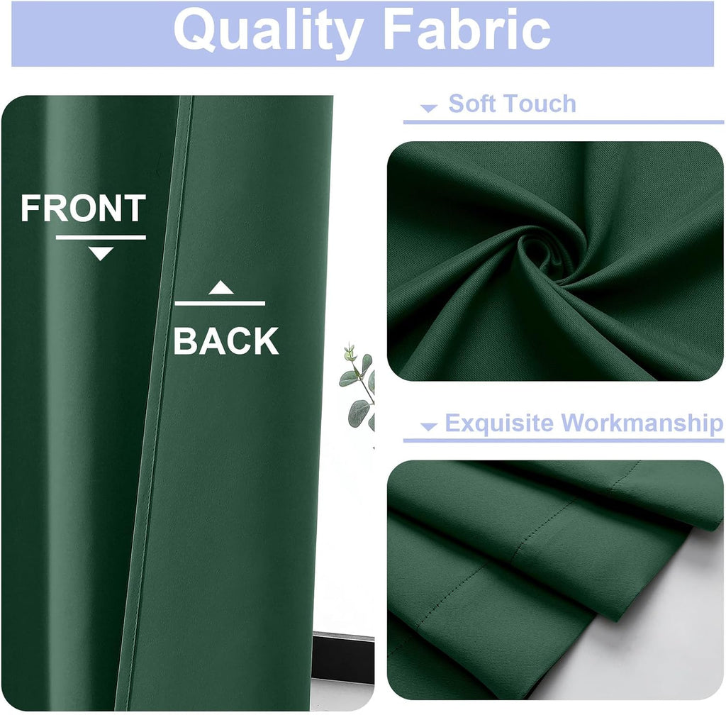 Simplebrand Ava Blackout Curtains for Patio 108 Inches Long 2 Panels Set, Solid Thermal Insulated Room Darkening Rod Pocket Window Treatmen…