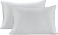 LaneLinen LANE LINEN Pillows Queen Size Set of 2, Soft 100% Egyptian Cotton, Cool & Smooth Pillow Cases - Swiss Dot - White Cotton White