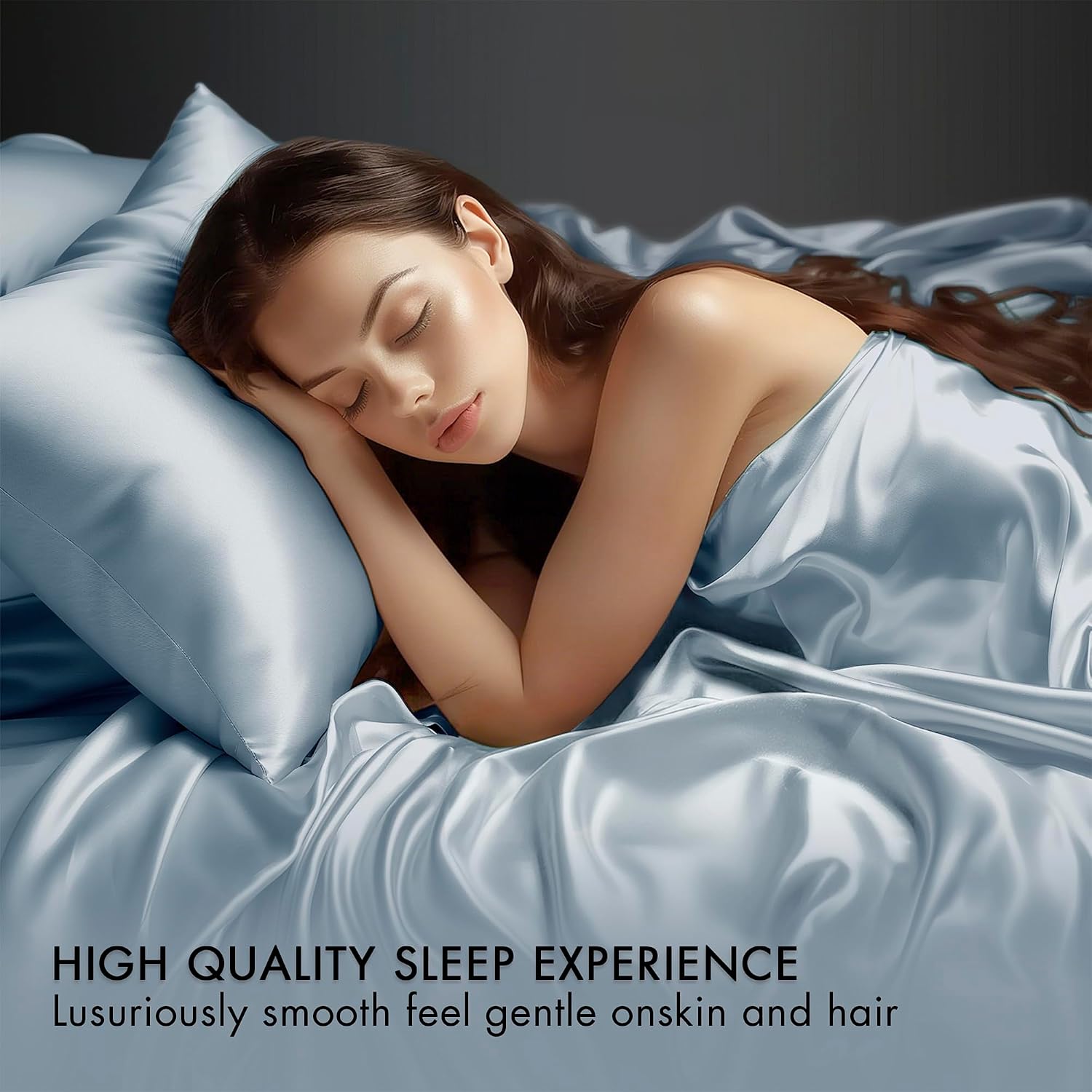 Madisonpark Madison Park Satin Sheets Queen Size, Luxurious Silky Bed Sheets, Elastic 14" Pocket fits up to 16" Mattress, Wrinkle-Free, Sof…