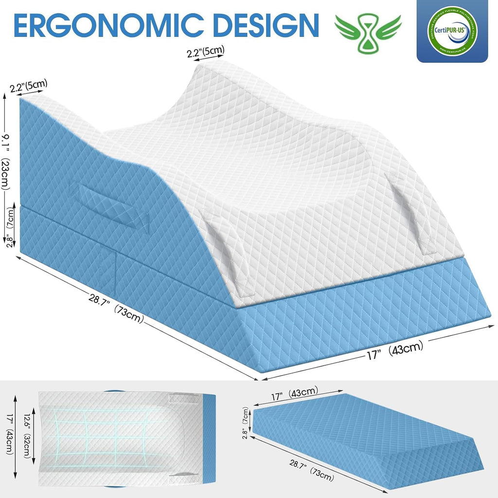 TranquilRelax TranquilRelax Elevation Pillows for Leg After Surgery, Memory Foam Adjustable Wedge Pillow for Injury or Rest, Ankle P…