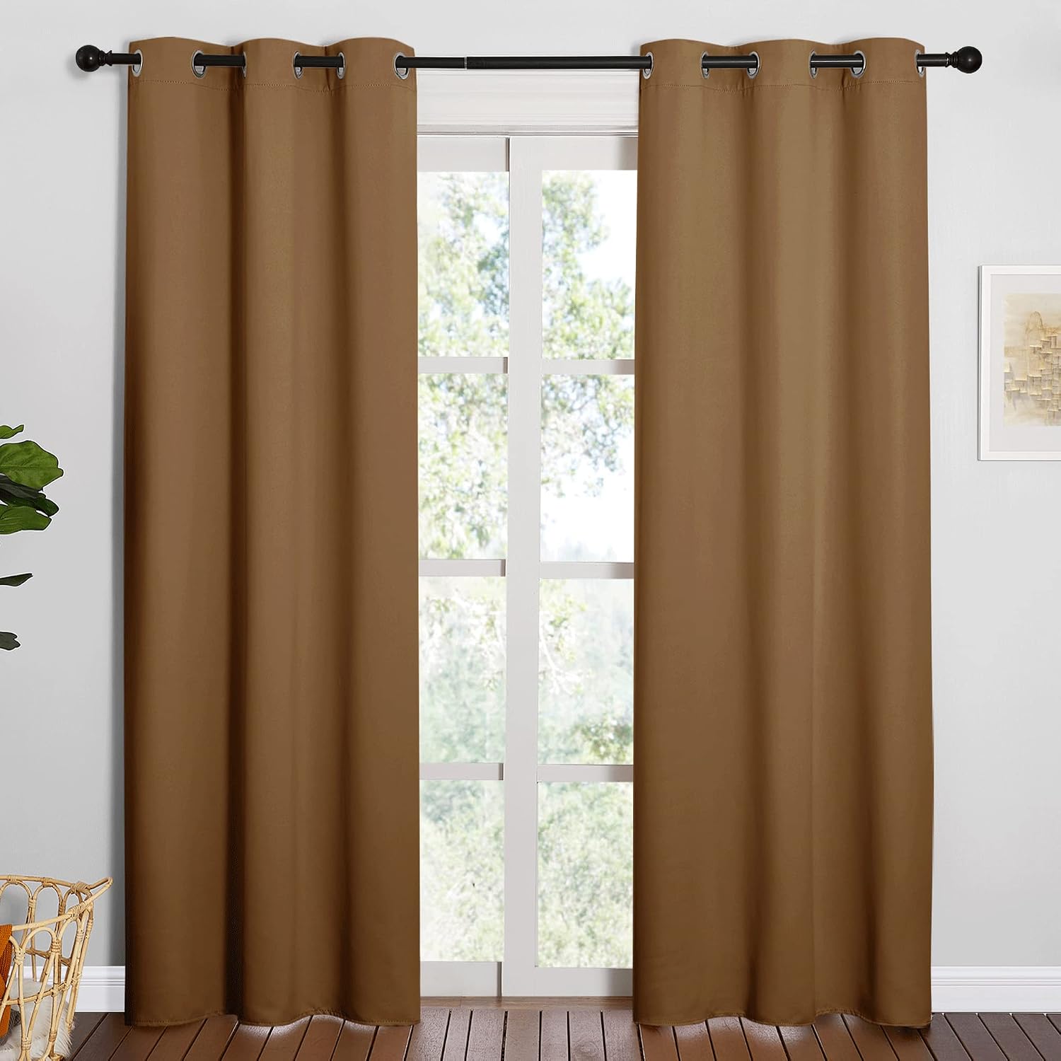 NICETOWN Sleek Blackout Curtains 84 inches Length for Windows, Noise Reducing and Block Draft Panels for Door Doorway Laundry Office…