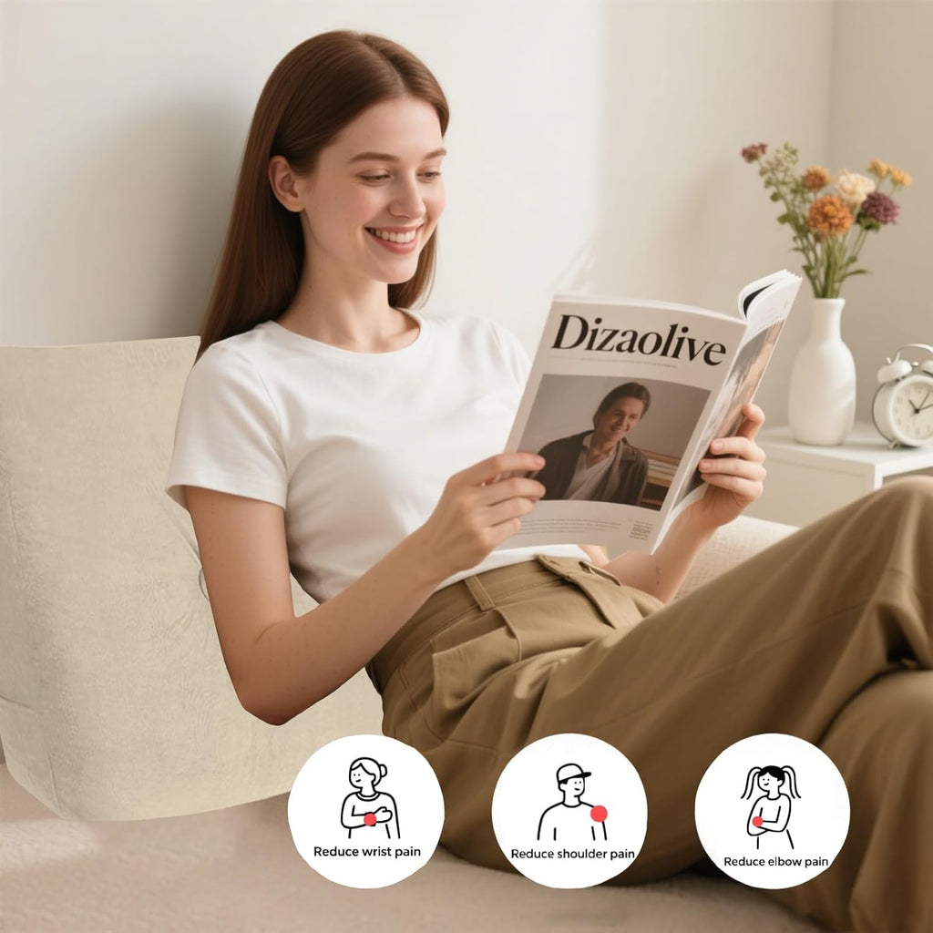 Dizaolive Headboard Pillow Twin, Triangular Bed Wedge Backrest Reading Pillow Cushion for Dorm Sofa Day Bed 8 inches cotton