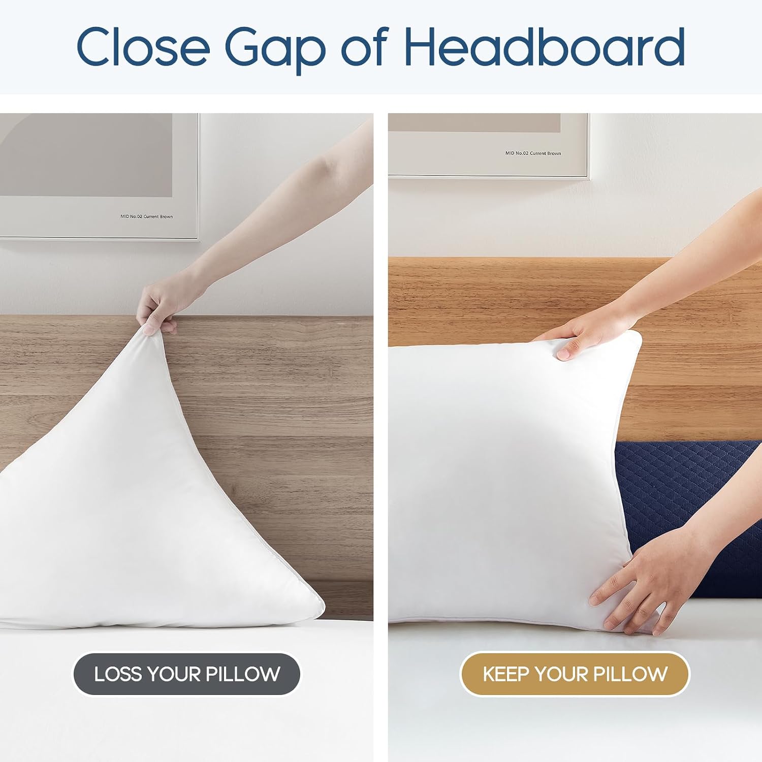 Homemate Twin Size(39"x10"x6") Bed Wedge Pillow for Headboard - Upgraded Bed Gap Filler Twin Between Mattress and Headboard - Wedge…