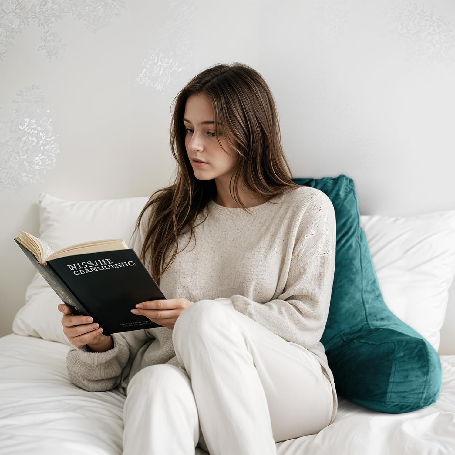 OAISZ Reading Pillow for Sitting in Bed Adult, Reading Pillow with Shredded Memory Foam, Bed Pillow with Washable Cover, Back Pillow…