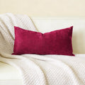 Slow Cow Chenille Rectangular Pillow Cover Pillowcase Decorative Lumbar Throw Pillow Cover for Couch Sofa 12 x 24 Inches
