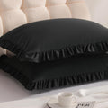Aerlomi Ruffled Pillowcases, Queen Pillow Shams 20x30 Set of 2, Brushed Microfiber with Envelope Closure, Soft Wrinkle-Resistant, Bl…