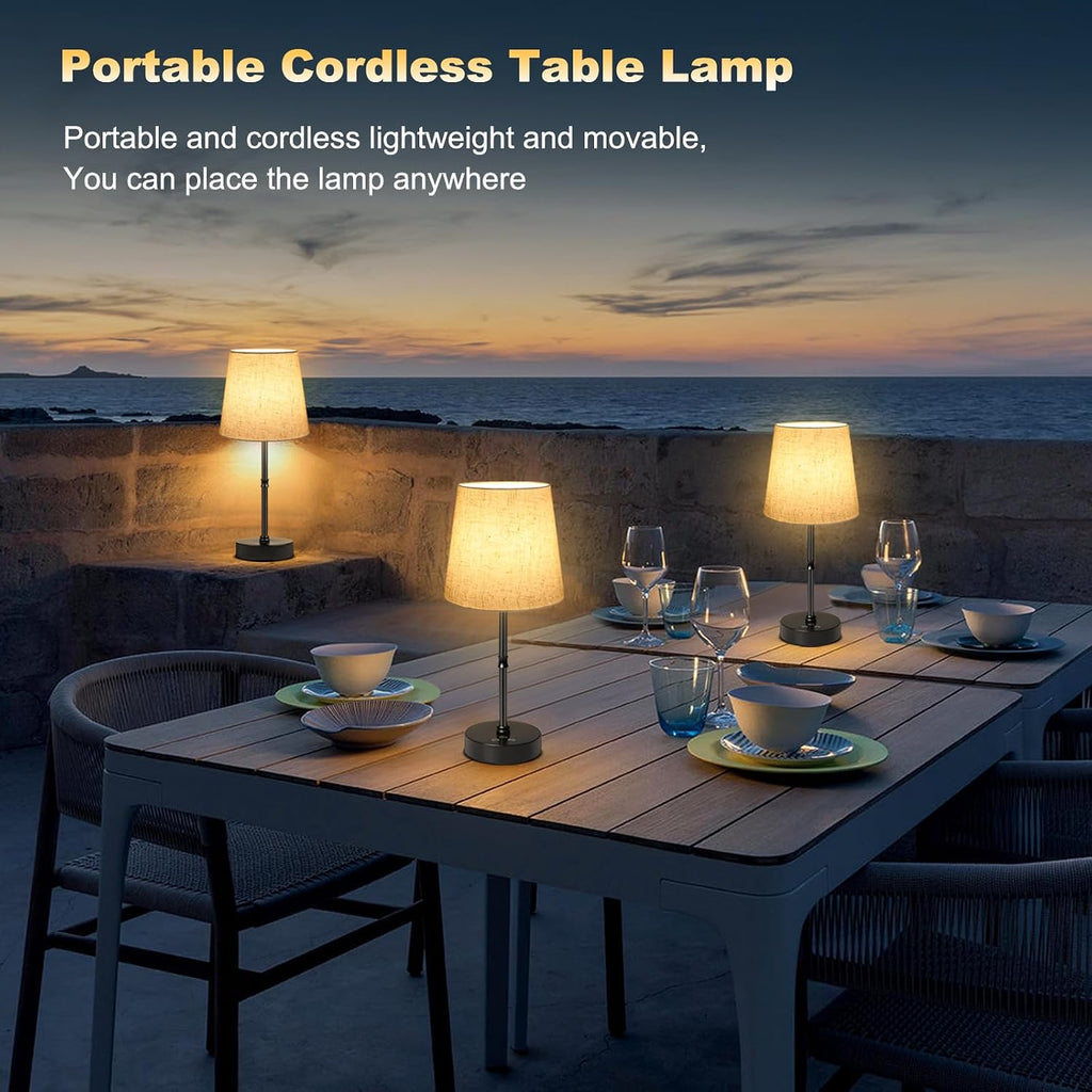 Wowag Cordless Table Lamp,5000mAh Rechargeable Battery Operated Desk Lamp,3 Colors & 7 RGB Stepless Dimmable, Portable Wireless Touch…