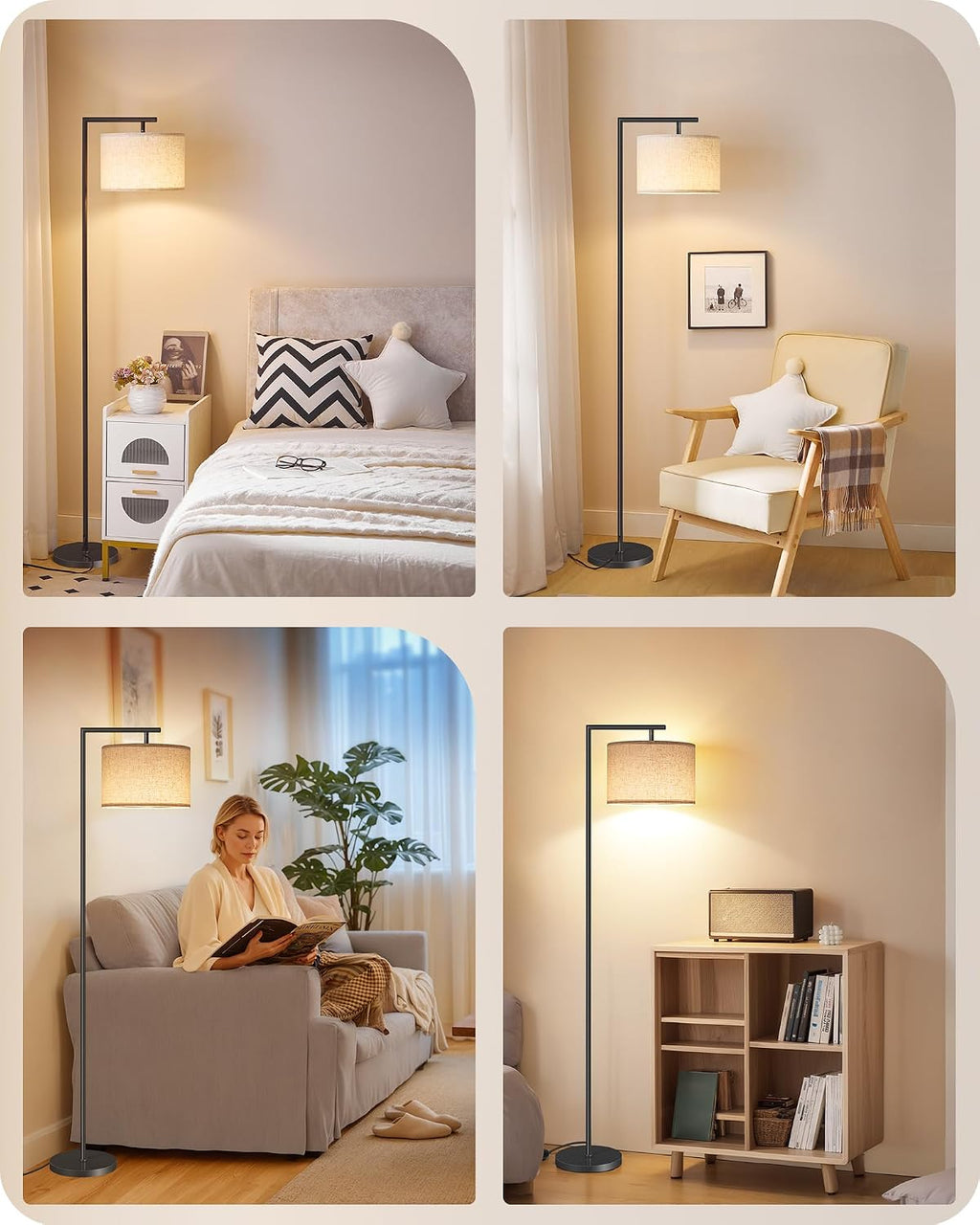 Goebleson Modern Dimmable Floor Lamp for Living Room with Adjustable Color Temperature LED Bulb, ARC Standing Lamp with Remote Control, Tal…