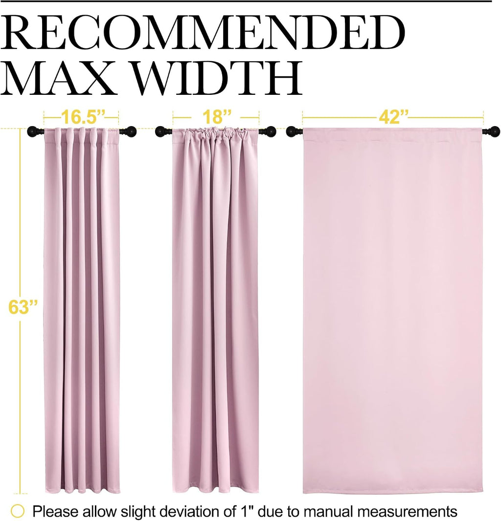 NICETOWN Blackout Curtain Panels for Living Room - (Baby Pink Color) 42x63 Inch, 2 Panels Set, Thermal Insulated Room Darkening Blackout…