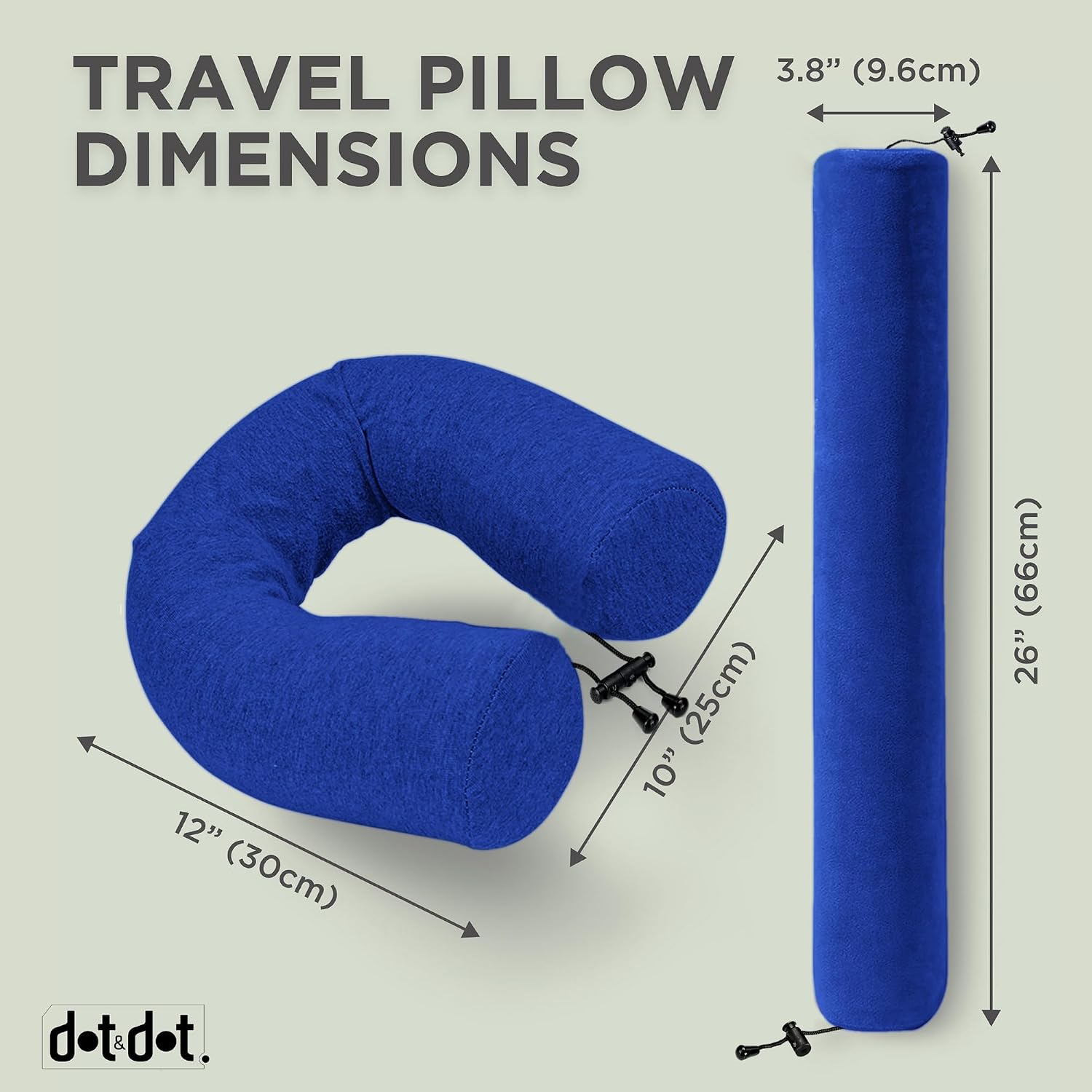 Dot&Dot Twist Memory Foam Travel Pillow for Airplanes - Travel Neck Pillow for Sleeping - Airplane Pillow for Neck Support - Adjusta…