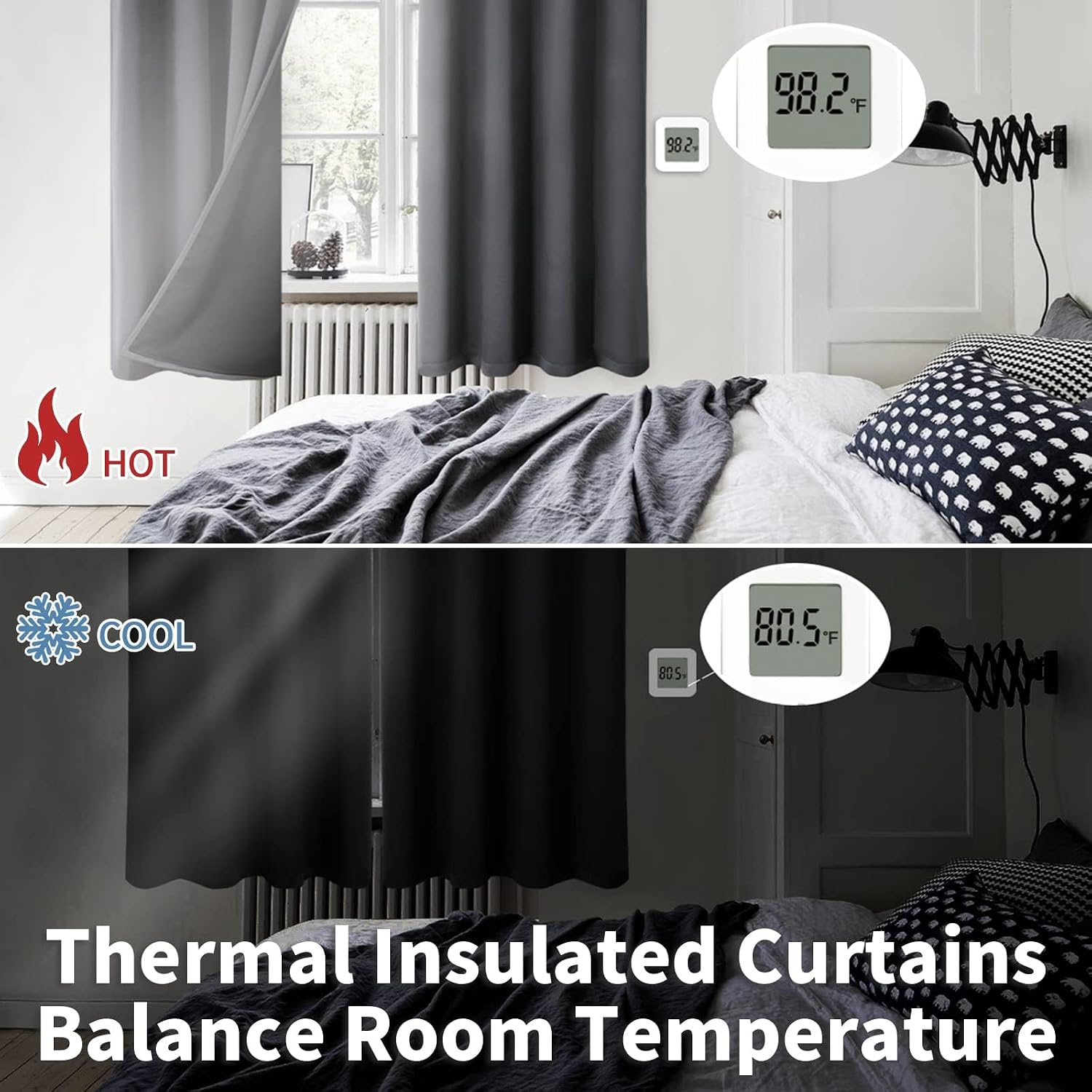 BGment Short 100% Blackout Curtains for Bedroom, Thermal Insulated Energy Efficiency Noise Reducing Grommet Curtains 45 Inch Length with Li…