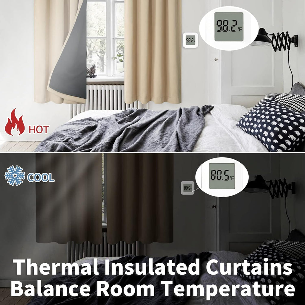 BGment Thermal Insulated 100% Blackout Curtains for Bedroom with Black Liner, Double Layer Full Room Darkening Noise Reducing Rod Pocket Cu…