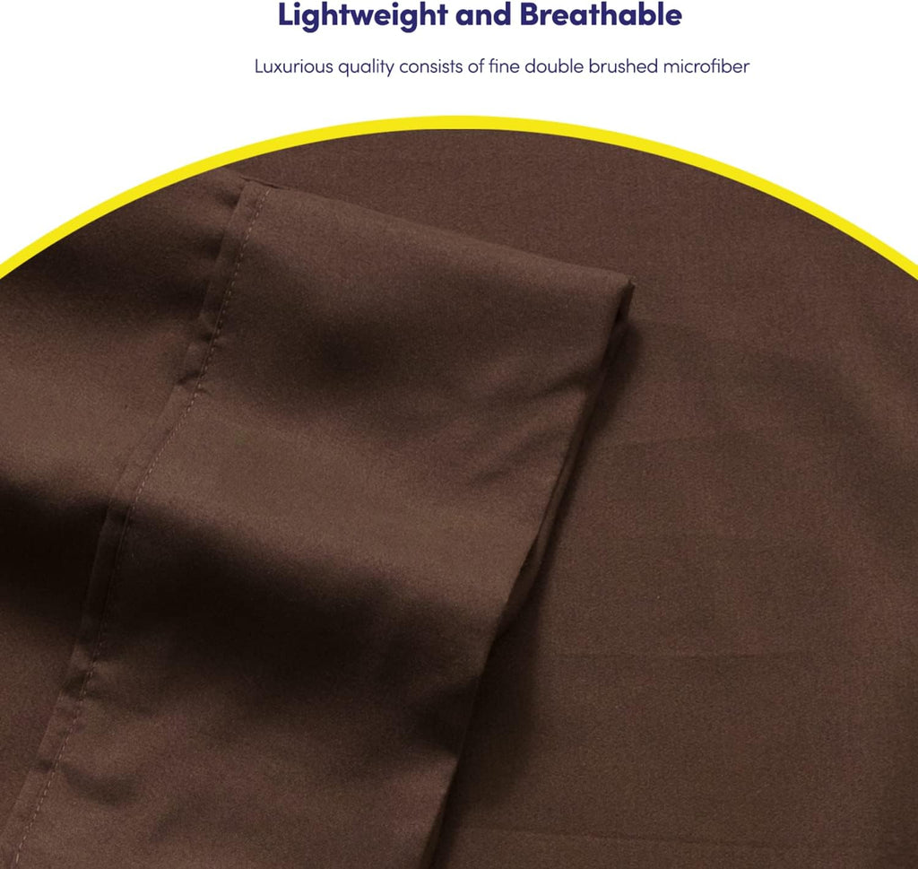 Queen Sheets Brown - 6 Piece 1500 Supreme Collection Fine Brushed Microfiber Deep Pocket Queen Sheet Set Bedding - 2 Extra Pillow Cases…