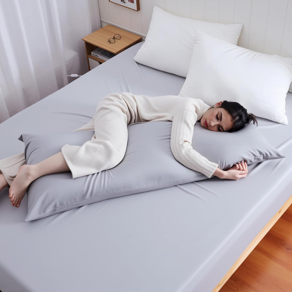 ShunjieHome Body Cooling Pillow Case, Viscose Derived from Bamboo Long Pillow Protectors, 400 TC Soft Silky Breathable Summer Body Pillowcas…