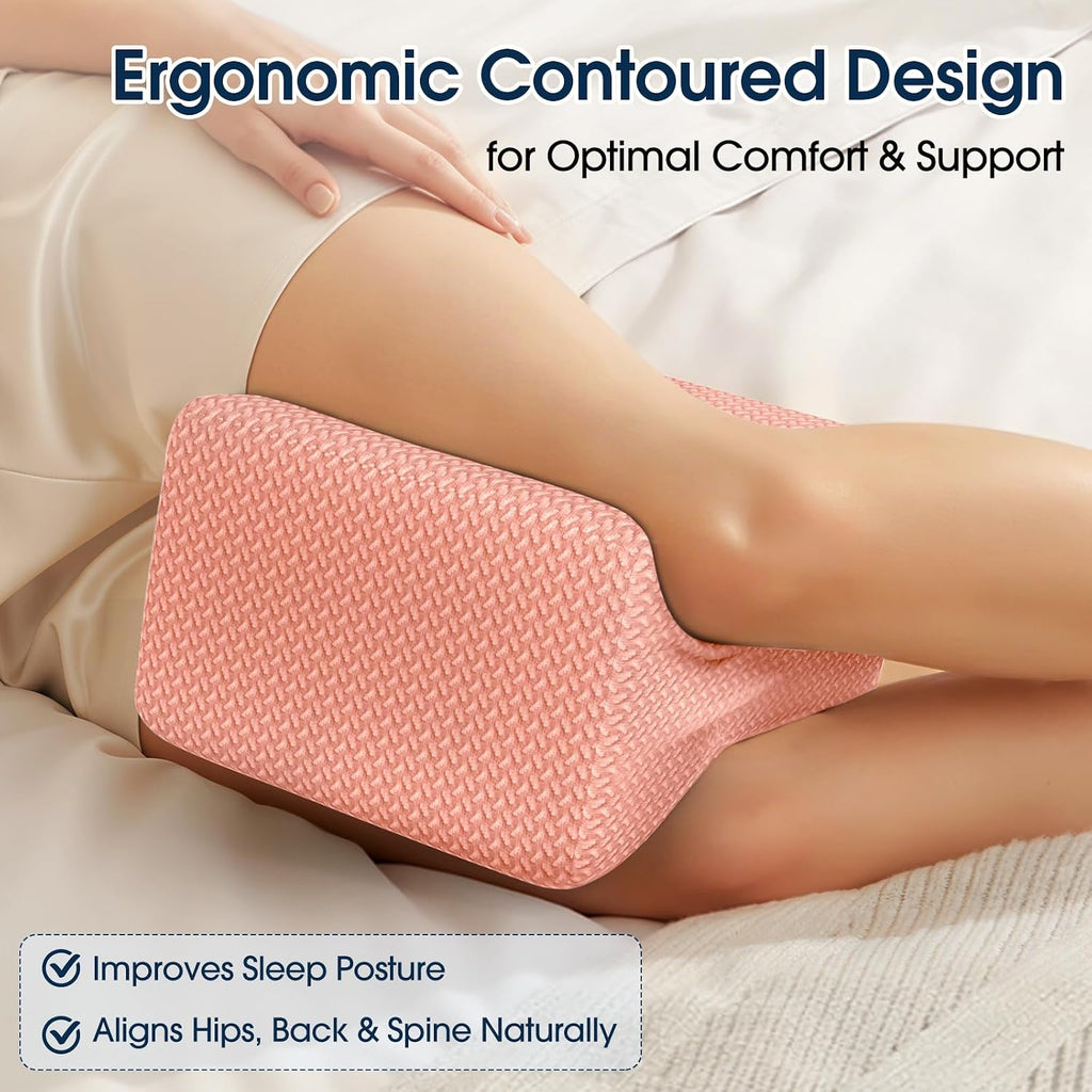 BlissTrends Memory Foam Knee Pillow, Knee Pillow for Side Sleepers, Leg Pillows for Sleeping Blood Circulation, Elevation Pillow for…